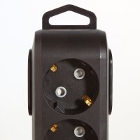 Panasonic Steckdosenleiste 2-fach, schwarz – 1,5m Kabel, Winkelstecker, Kinderschutz