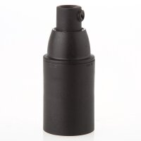 E14 Thermoplast Fassung schwarz Glattmantel mit...