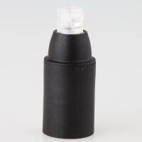 E14 Thermoplast Fassung schwarz Glattmantel mit...