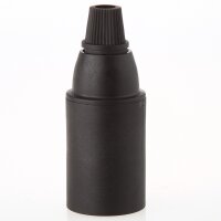 E14 Thermoplast Fassung schwarz Glattmantel mit...