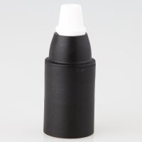 E14 Thermoplast Fassung schwarz Glattmantel mit...