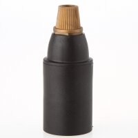 E14 Thermoplast Fassung schwarz Glattmantel mit...