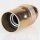 E14 Metall-Lampenfassung Premium vermessingt mit Zugentlaster transparent, Glattmantel, M10x1 IG