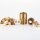 E14 Metall-Lampenfassung Premium vermessingt mit Schraubringen und Zugentlaster, M10x1 IG
