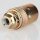E14 Metall-Lampenfassung Premium vermessingt mit Zugentlaster schwarz, Glattmantel, M10x1 IG