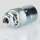 E14 Metall-Lampenfassung Premium verchromt mit Zugentlaster transparent, Glattmantel, M10x1 IG