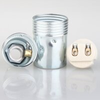 E14 Metall-Lampenfassung Premium verchromt mit...