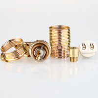 E14 Metall-Lampenfassung Premium vermessingt mit...