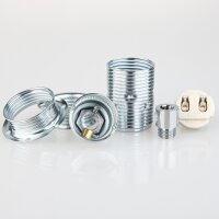 E14 Metall-Lampenfassung Premium verchromt mit...