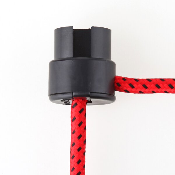 Lampen Deckenverteiler „Affenschaukel“ – Schwarz 27x30 mm, Kunststoff, Umlenkung von Kabeln