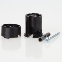 Lampen Deckenverteiler „Affenschaukel“ – Schwarz 27x30 mm, Kunststoff, Umlenkung von Kabeln