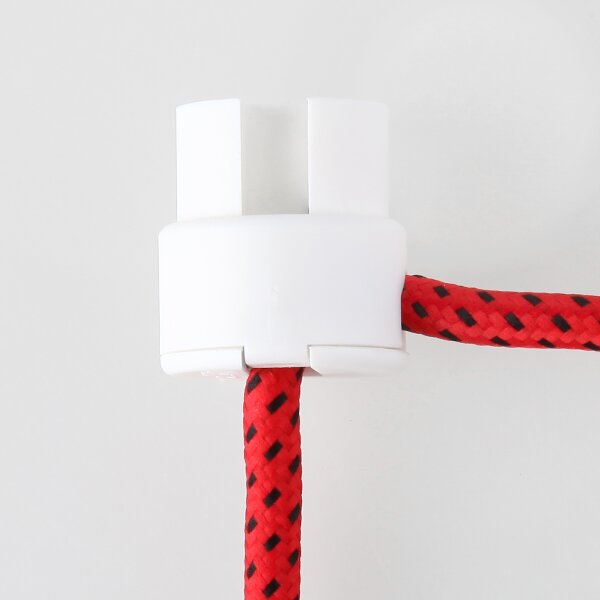 Lampen Deckenverteiler „Affenschaukel“ – Weiß 27x30 mm, Kunststoff, Umlenkung von Kabeln