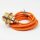 Textilkabel Lampenpendel orange mit E27 Metallfassung inkl. Klemmnippel Zugentlaster Metall vermessingt