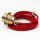 Textilkabel Lampenpendel rot E27 Metallfassung inkl. Klemmnippel Zugentlaster Metall vermessingt