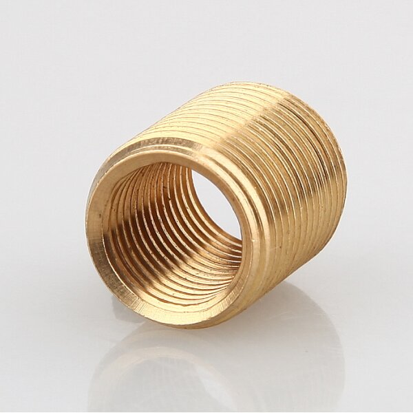 M13x1 AG auf M10x1 IG Reduzier Gewinde-Adapter | Länge 15 mm | Messing roh