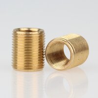 M13x1 AG auf M10x1 IG Reduzier Gewinde-Adapter | Länge 15 mm | Messing roh