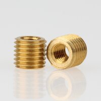 M8x1 AG auf M6 IG Reduzier Gewinde-Adapter | Länge 6 mm | Messing roh