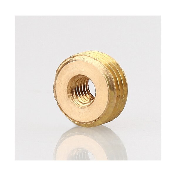 M10x1 AG auf M4 IG Reduzier Gewinde-Adapter | Länge 5 mm | Messing roh