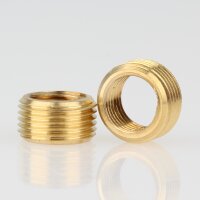 M13x1 AG auf M10x1 IG Reduzier Gewinde-Adapter | Länge 7 mm | Messing roh
