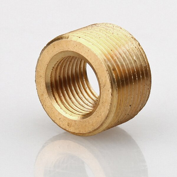 M16x1 AG auf M10x1 IG Reduzier Gewinde-Adapter | Länge 10 mm | Messing roh