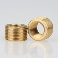 M16x1 AG auf M10x1 IG Reduzier Gewinde-Adapter | Länge 10 mm | Messing roh