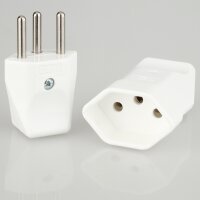 Schutzkontakt-Stecker & Kupplung Schweiz weiß...