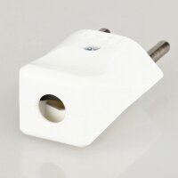 Schutzkontakt-Stecker & Kupplung Schweiz weiß – Set – 250V/10A – mit Schraubkontakten und Zugentlastung
