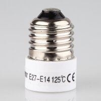 E27 auf E14 Reduzierfassung, Kunststoff, 230V/4A, 45 mm