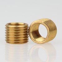 R 1/4" AG auf M10x1 IG Reduzier Gewinde-Adapter | Länge 10 mm | Messing roh
