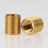 R 1/4" AG auf M10x1 IG Reduzier Gewinde-Adapter | Länge 15 mm | Messing roh