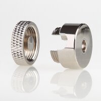 Lampen Distanz-Aufhänger „Affenschaukel“ – Messing vernickelt 20x4,3 mm, Metall, Umlenkung von Kabeln