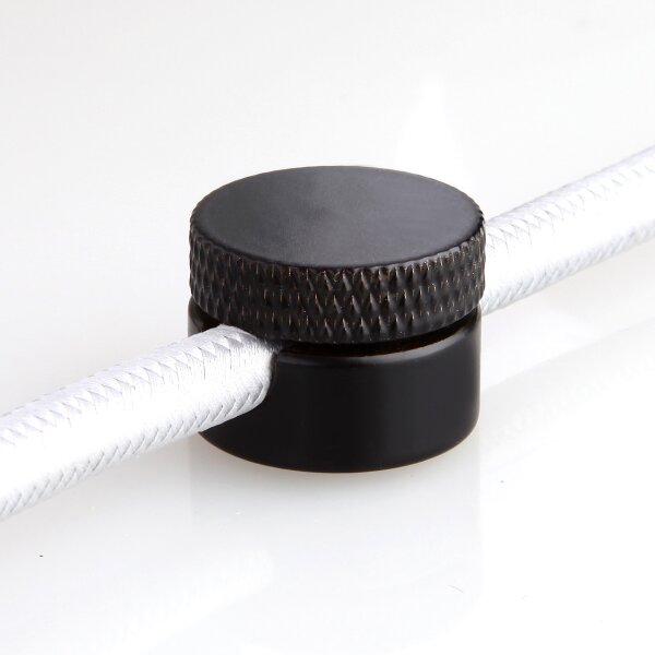 Lampen Distanz-Aufhänger „Affenschaukel“ – Messing schwarz lackiert 20x4,3 mm, Metall, Umlenkung von Kabeln