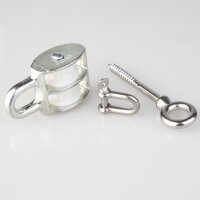Doppeltes Umlenkrollen-Set / Blockseilrolle 25 mm mit...