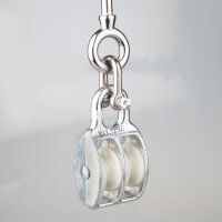 Doppeltes Umlenkrollen-Set / Blockseilrolle 25 mm mit...