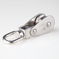 Umlenkrolle / Blockseilrolle Edelstahl Ø 25 mm mit drehbarem Wirbel – für Kabel und Seile bis Ø 10 mm