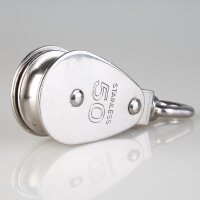 Umlenkrolle / Blockseilrolle Edelstahl Ø 50 mm mit...