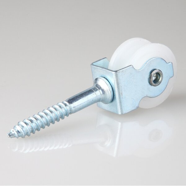 Umlenkrolle / Vogelrolle Nylon Ø 30 mm mit Holzgewinde – für Kabel und Seile bis Ø 9 mm