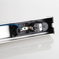S14d Sockel-Fassung silber – Aluminium eloxiert – für 230V/120W Linestra Linienlampen – mit Schalter – Made in Germany