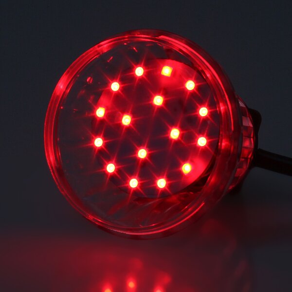 E14 LED Kappenlampe 1,2W rot – 16+4 SMD, 230V, passend für Diamantschliffkappen