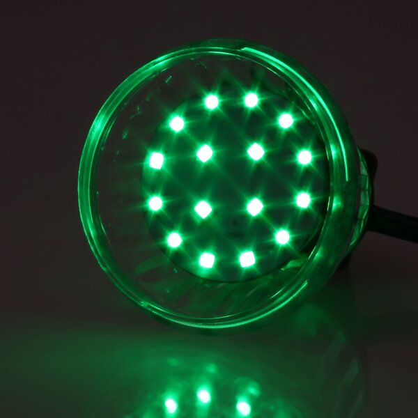 E14 LED Kappenlampe 1,2W grün – 16+4 SMD, 230V, passend für Diamantschliffkappen