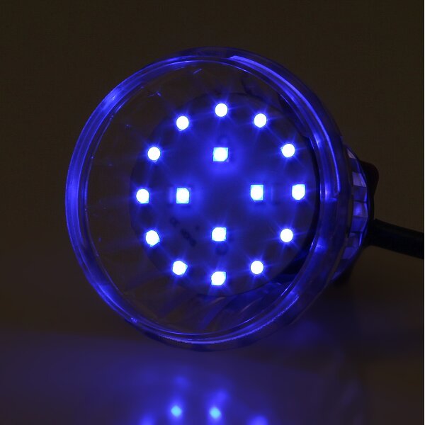 E14 LED Kappenlampe 1,2W blau – 16+4 SMD, 230V, passend für Diamantschliffkappen