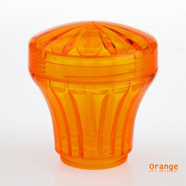 Höpler E14/230V Komplettfassung mit orangefarbener Diamantschliffkappe – Set für Schaustellerbeleuchtung