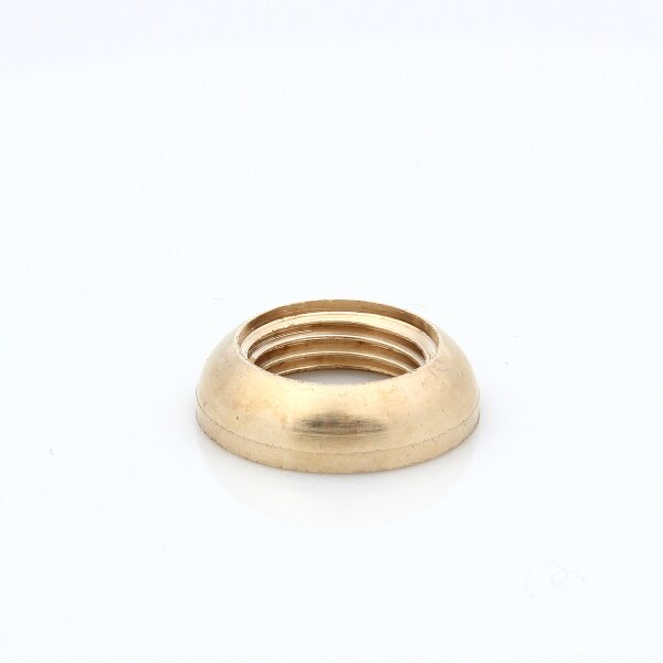 M10x1 Halbrundmutter 15x4 mm – Messing roh, unbehandelt, Lampenbau