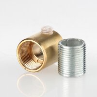 M13x1 Zugentlastung Klemmnippel, Metall Messing roh, mit Metall Außengewinde