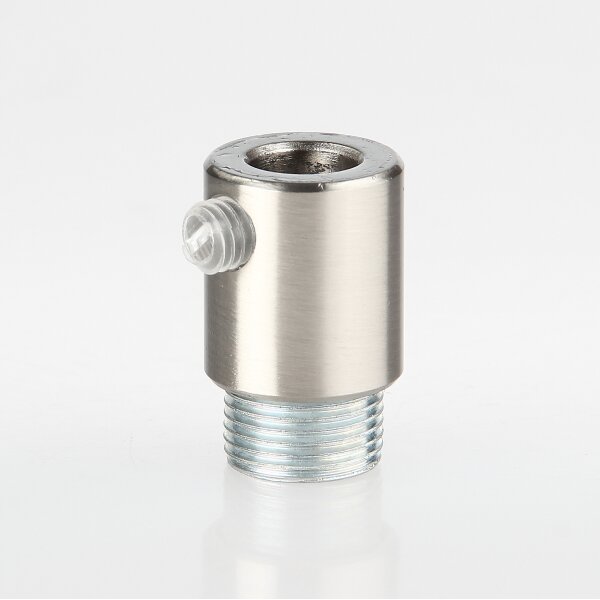 M13x1 Zugentlastung Klemmnippel, Metall Messing edelstahloptik, mit Metall Außengewinde