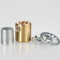 M13x1 Zugentlastung Klemmnippel-Set, Metall Messing roh, mit Außengewinde