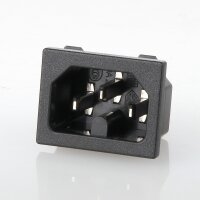 Heißgeräte-Einbaustecker schwarz 250V/10A...