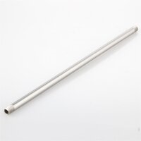 M10x1 Lampen Pendelrohr Metall Nickel matt – 300 mm – Edelstahloptik – beidseitig Außengewinde