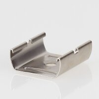 Stromschienen-Clip für Eutrac-Schiene, passend für Seilstopper, vernickelt, 30x28x11,5 mm