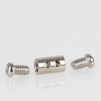 Messing Stahlseilhalter mit 2 Klemmschrauben, vernickelt,...